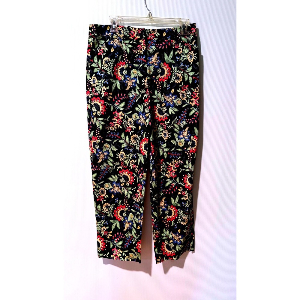 Appleseed's Floral Ankle Pants Cottagecore Garden Party Stretch Women's 10